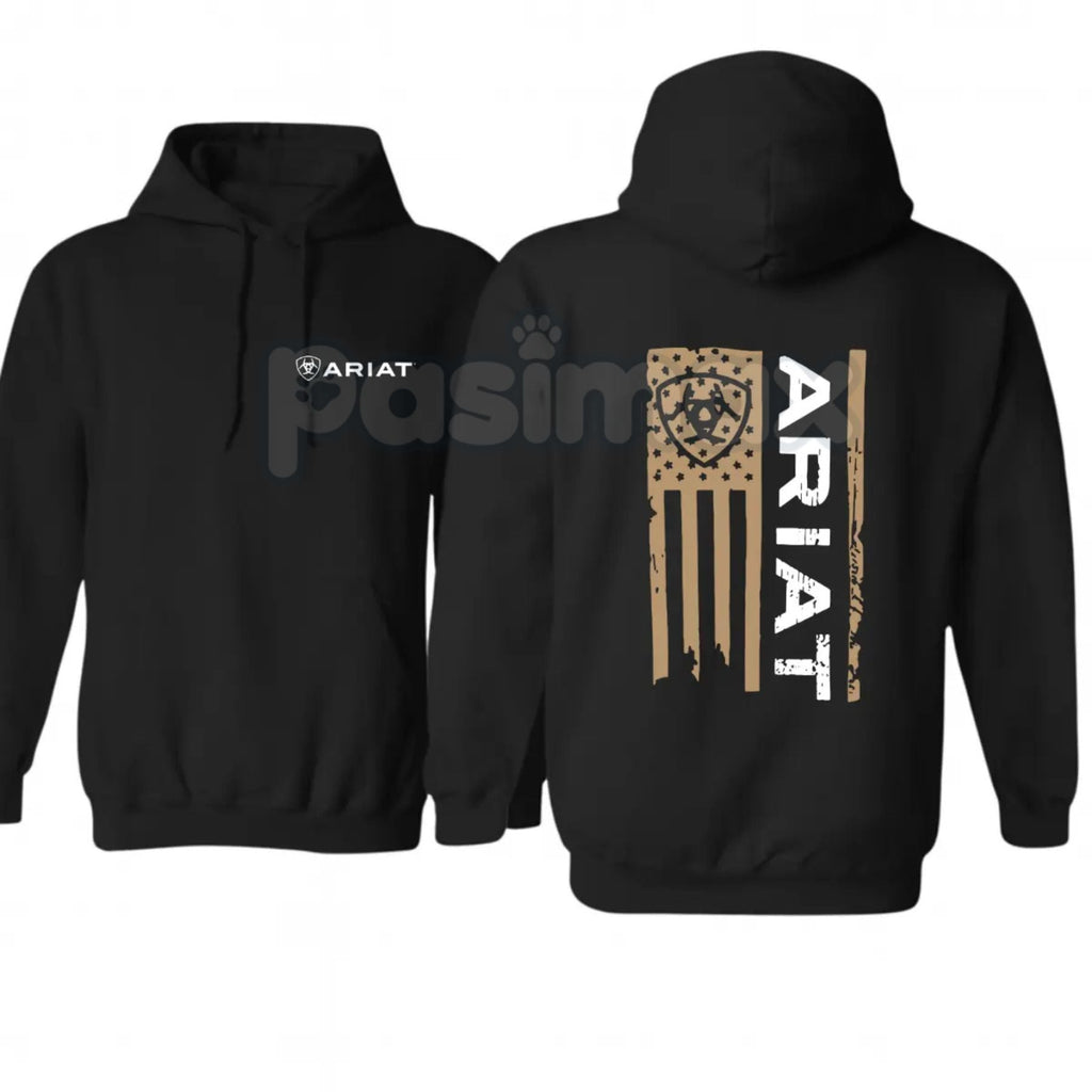 Ariat Flag Hoodie – Western Lifestyle Apparel Pullover, Classic Cowboy Style & American Flag Graphic, Unisex