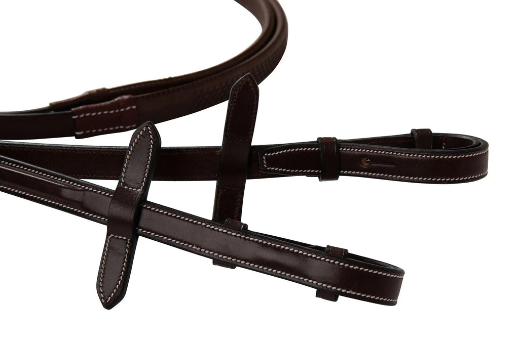 Huntley Equestrian Fancy Stitched Rubber Reins, 5/8" Inch Width