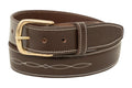 Huntley Fancy Stitched Ladies  1.5" Inch wide belt, Brown
