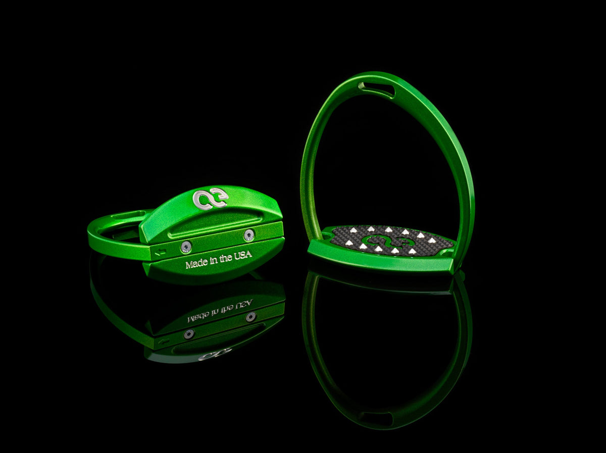 American Equus "Elite" English Stirrups Illusion Green