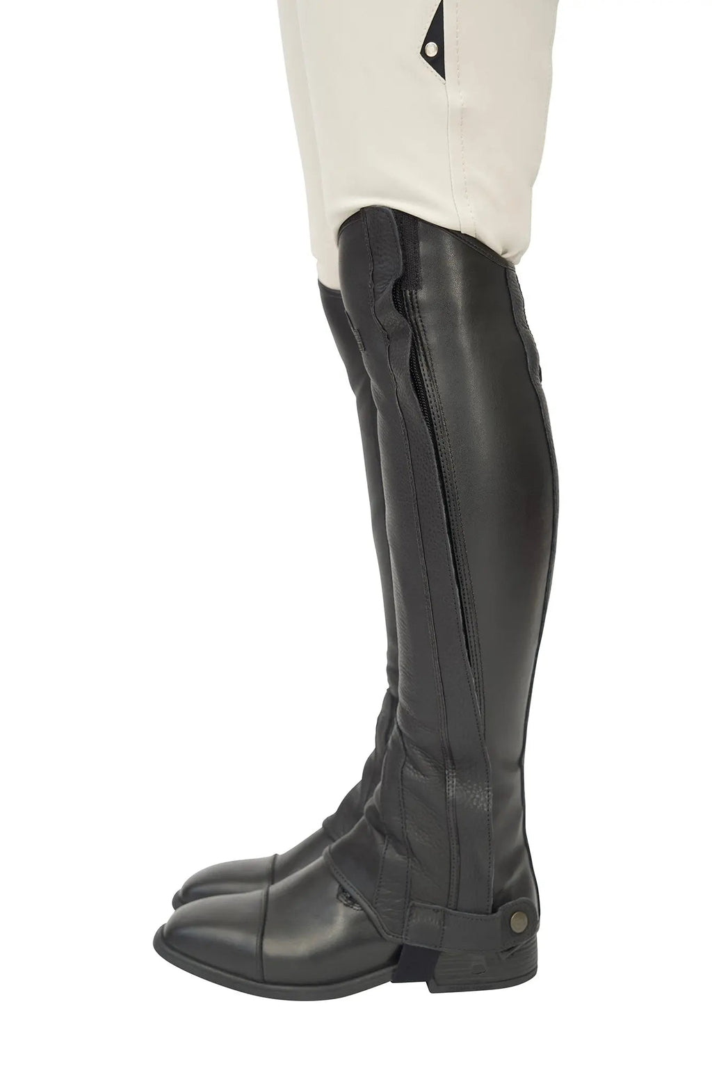 Grand Prix LC Italian Full Leather Half Chaps, Black