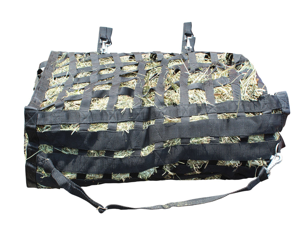 Derby Originals Superior 4-Sided Slow Feeder Horse Hay Bag, 2" Square Openings, Patented Design, Super Tough Bottom®, 1 Bale Capacity, 1-Year Warranty