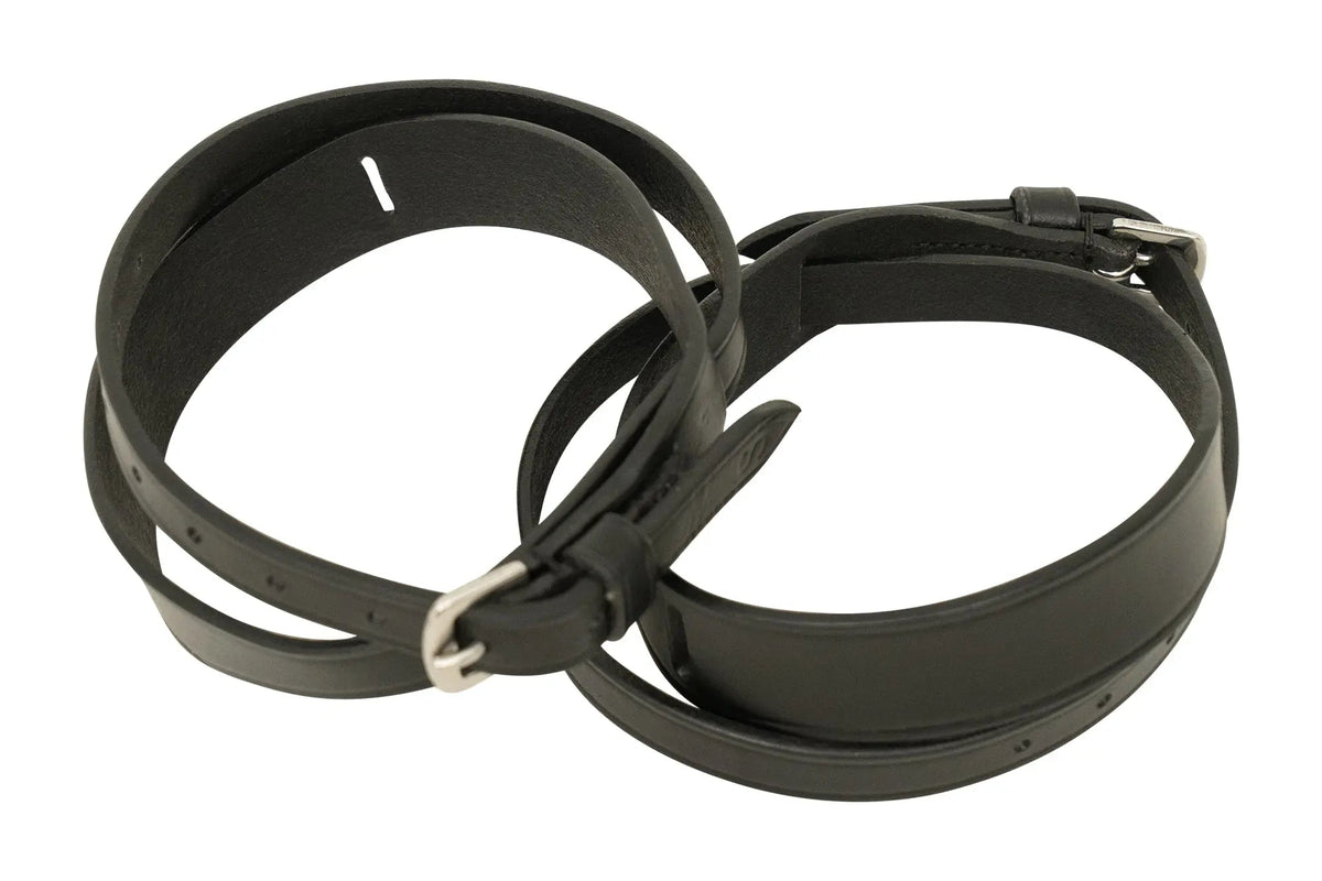 Huntley Equestrian Children's Black Leather Jodhpur Garter Straps