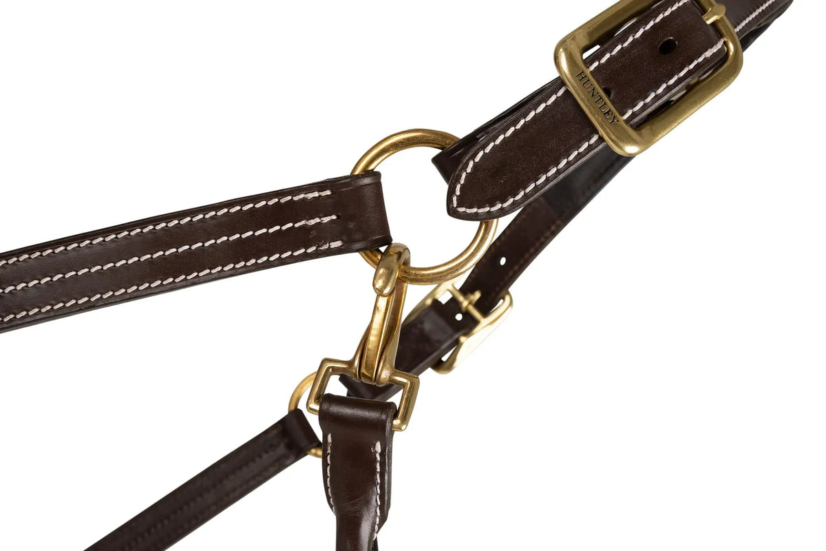 Huntley Equestrian Fancy Stitched Premium Leather Padded Halter