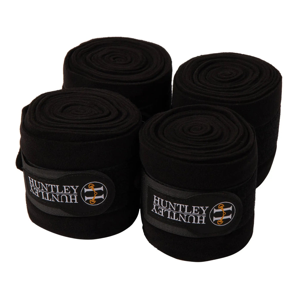 Huntley Equestrian Polo Fleece Wraps, Set of 4, Black