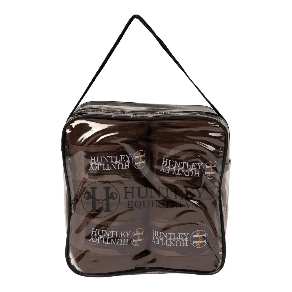 Huntley Equestrian Polo Fleece Wraps, Set of 4, Black
