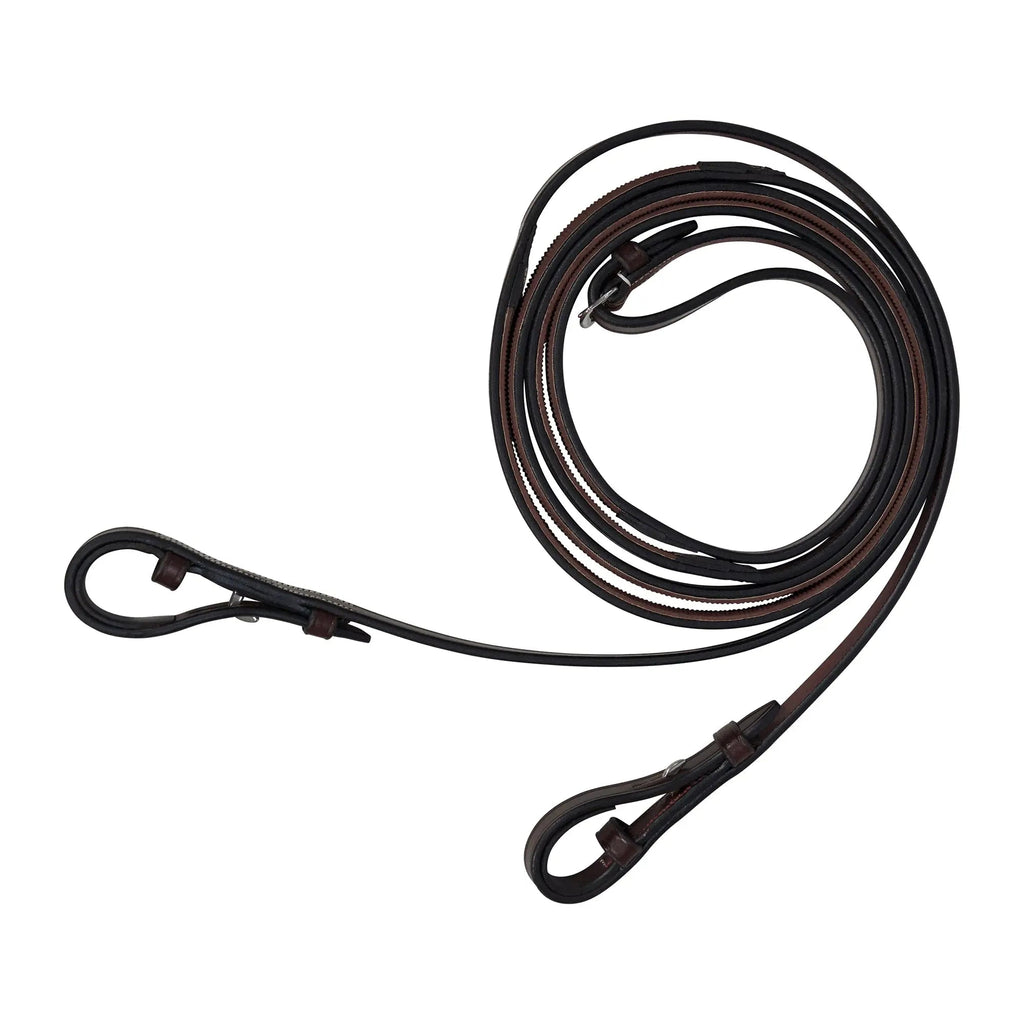 Huntley Equestrian Sedgwick Pelham Flat Curb Reins, Rubber Lined