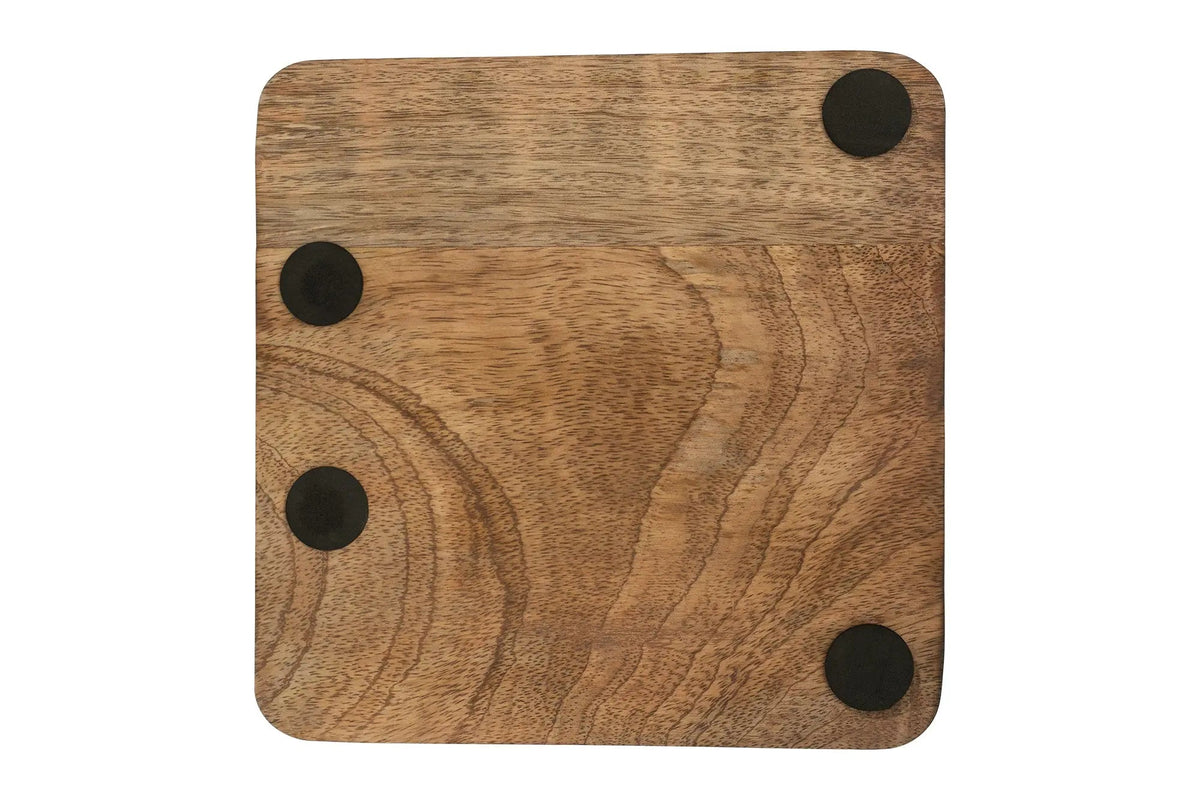 Huntley Equestrian Wooden Square Tray with Gold Bit