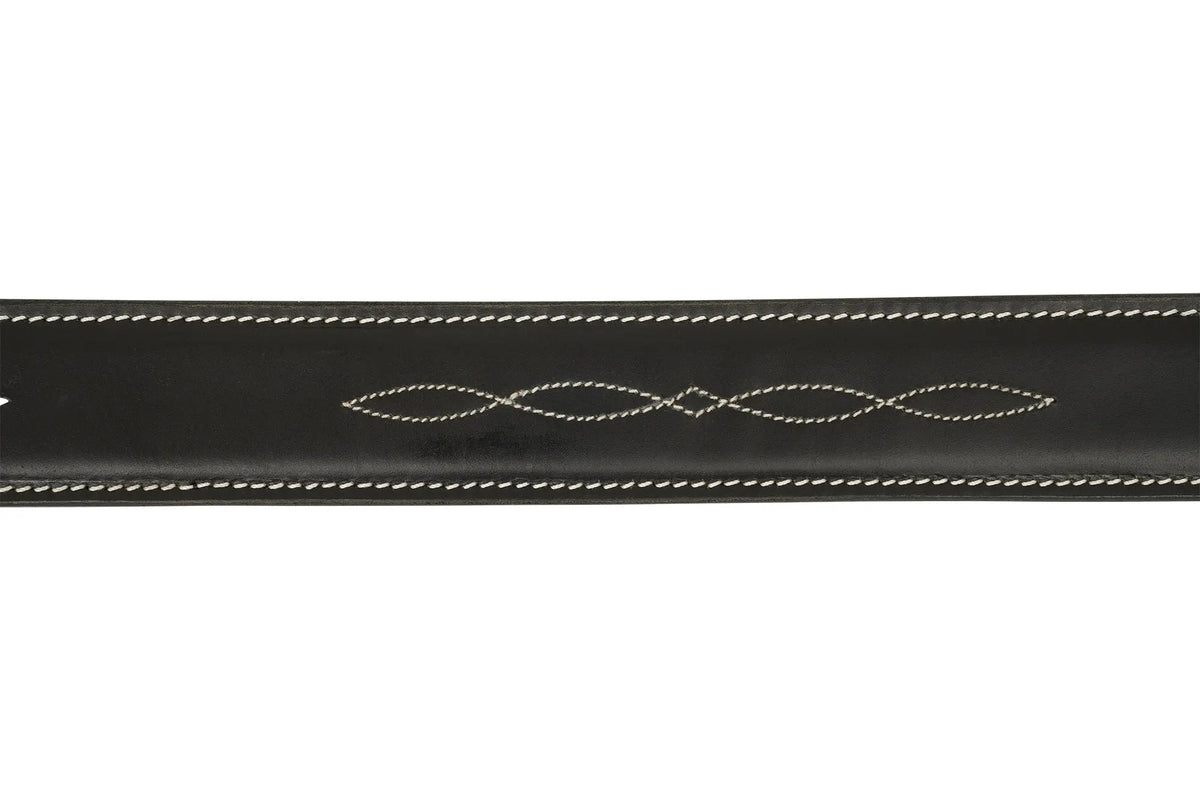 Huntley Fancy Stitched Ladies  1.5" Inch wide belt, Black