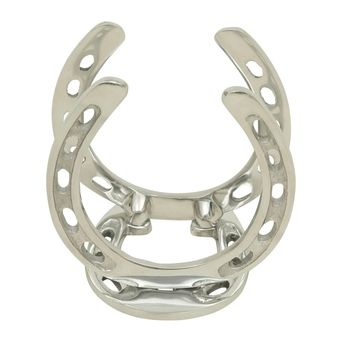 Huntley Horseshoe Napkin Holder, Aluminum Silver Finish