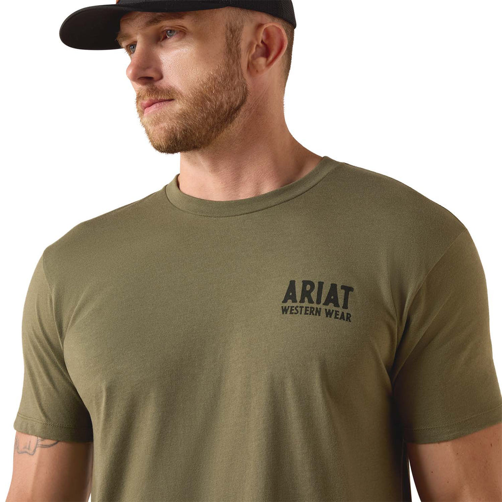 Ariat Mens Outline Shop Short Sleeve Shirt, Western Wear Tee