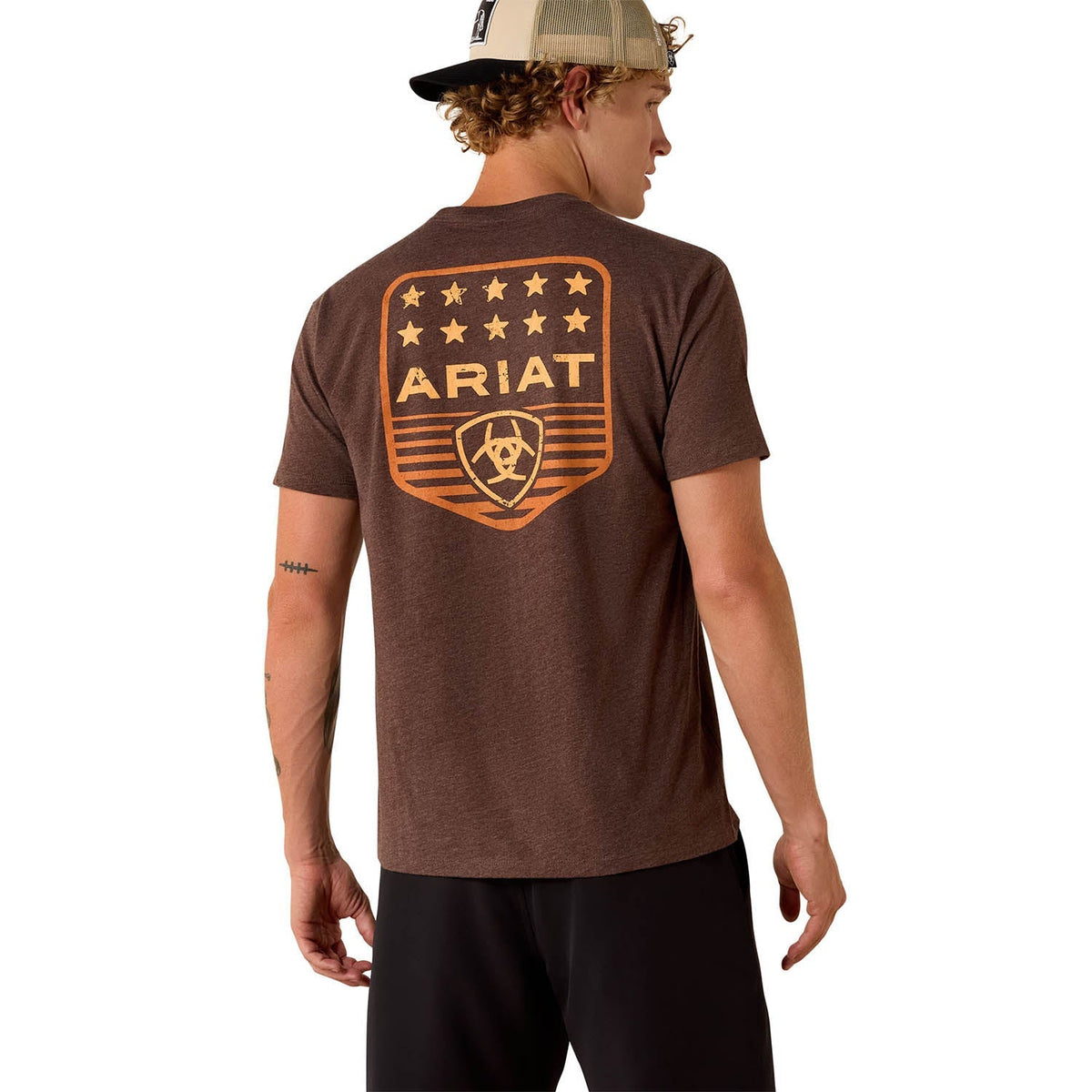 Ariat Mens Patriotic Badge Short Sleeve Shirt, 100% Cotton Unisex Top