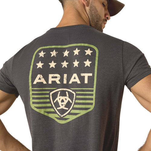 Ariat Mens Patriotic Badge Short Sleeve Shirt, 100% Cotton Unisex Top