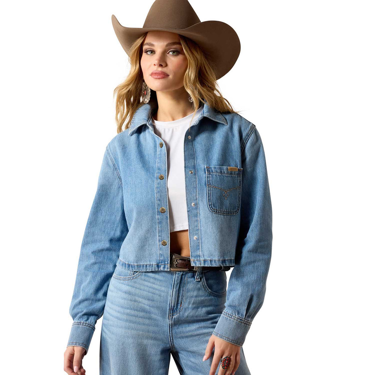Ariat Women’s Western Cropped Comfort Denim Snap Shirt