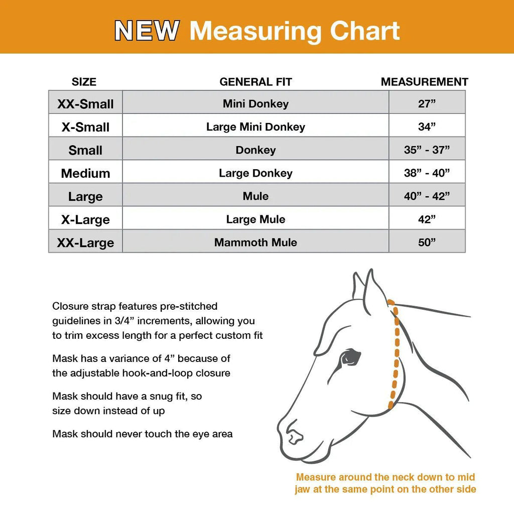 Cashel Quiet-Ride Fly Mask with Ears for Mules & Donkeys, Riding Comfort