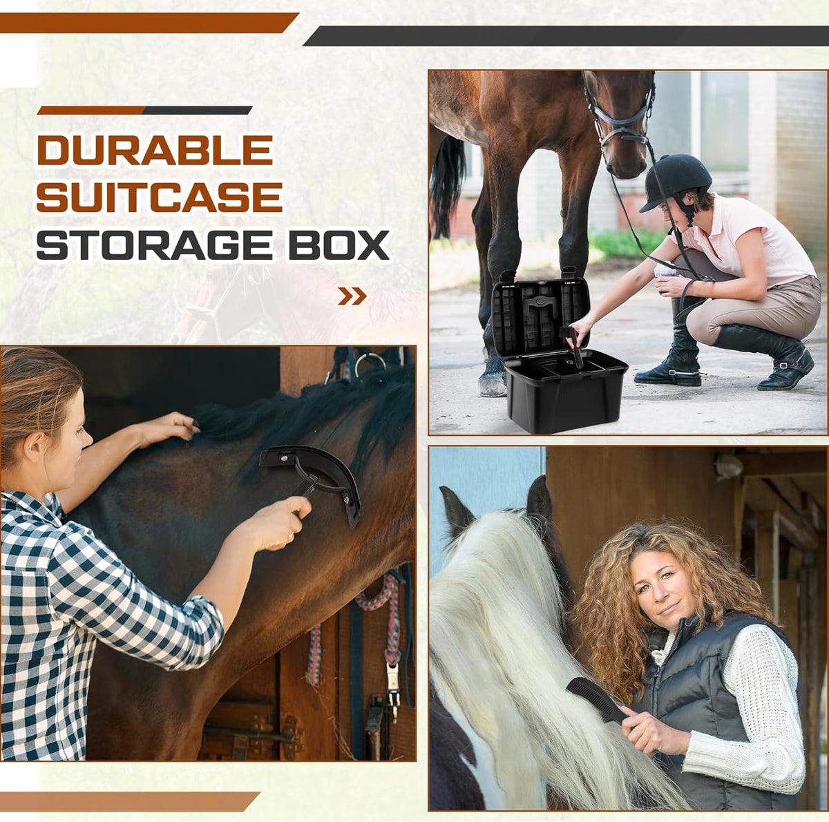 Large 8-piece Horse Grooming Box Kit
