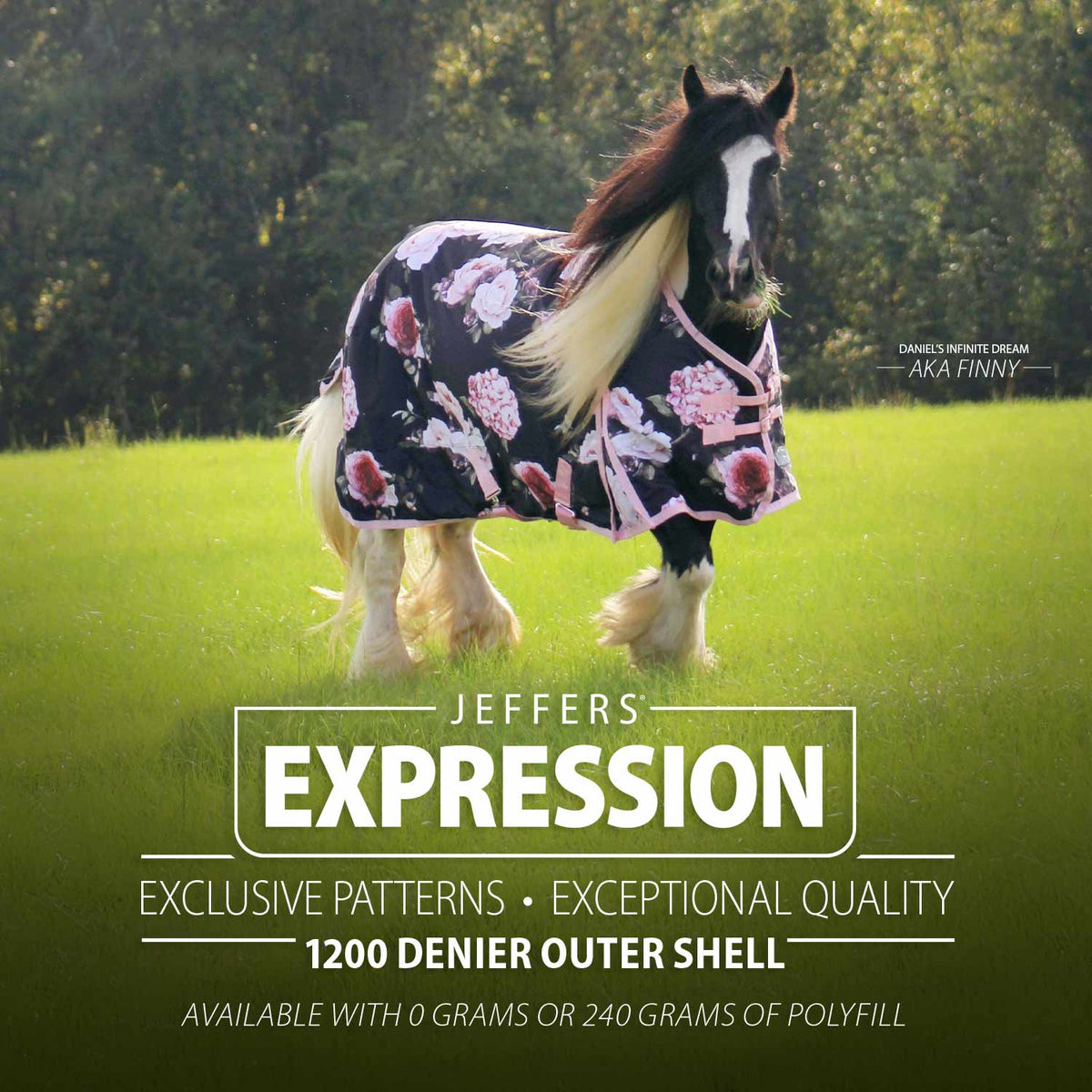 Jeffers Expression 1200 Denier Standard Neck Horse Turnout Sheet, 0 Gram