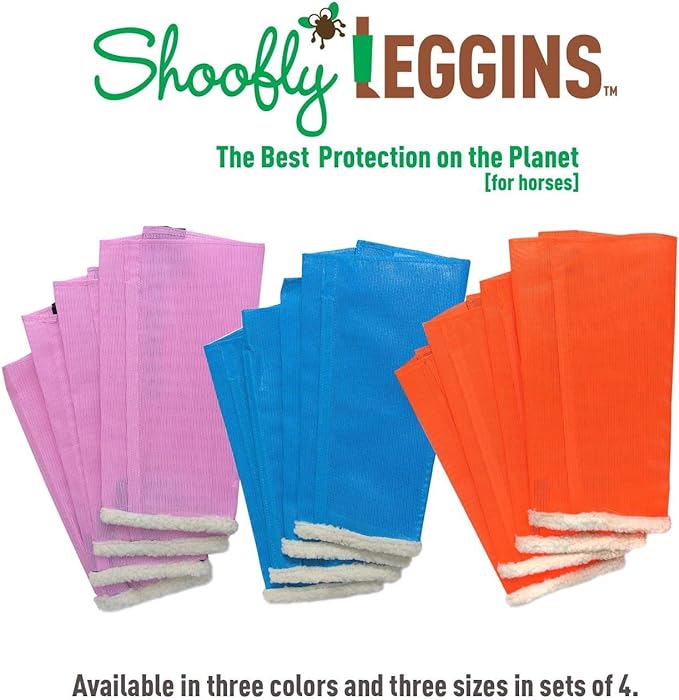 Shoofly Leggins Fine Mesh Fly Boots for Horses, 4 Pack